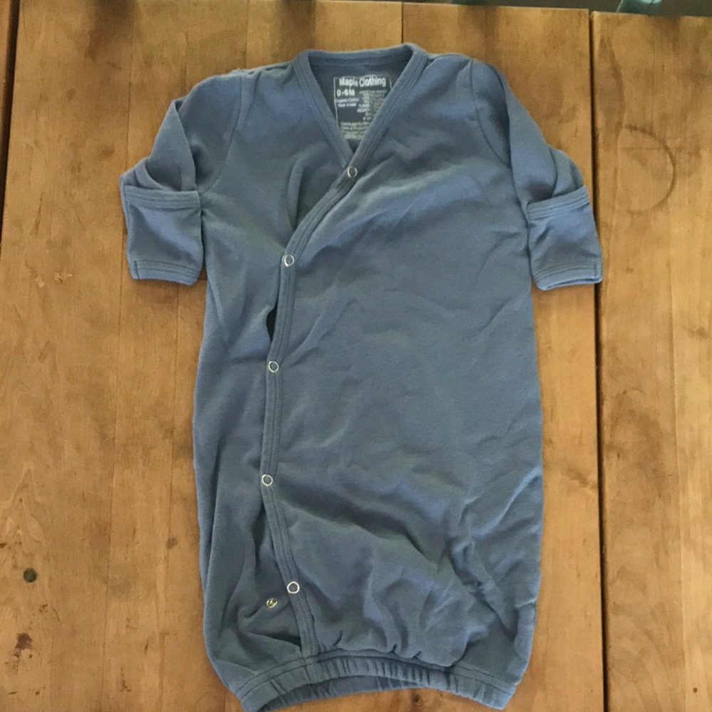 Organic Cotton baby sleep gown maple clothing 0-6 months newborn baby natural